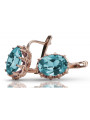 14K Rose Gold Aquamarine Earrings with Original Vintage Design vec079