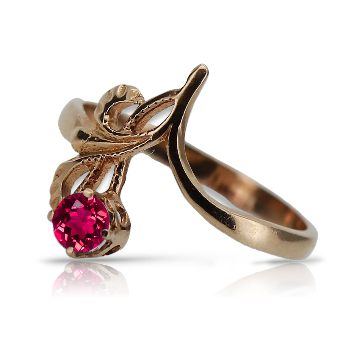 Russische sowjetische Rose 14 Karat 585 Gold Alexandrit Rubin Smaragd Saphir Zirkon Ring vrc059