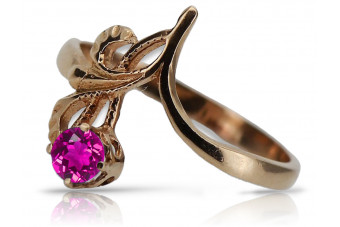 Vintage-Roségold aus 14 Karat mit Amethyst Besetzter Ring, Designnummer  vrc095