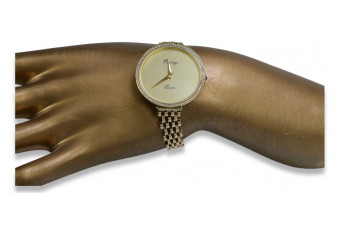 Prześliczny 14K 585 złoty damski zegarek Geneve lw067y