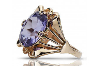 Vintage-Inspired 14K Rose Gold Alexandrite Stunner Ring vrc015