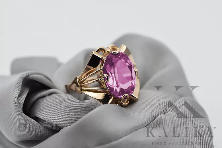 Rose soviétique russe 14k 585 or Alexandrite Ruby Emerald Sapphire Zircon ring vrc014