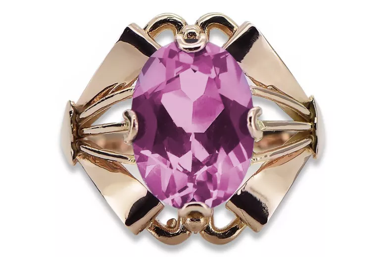 Rose soviétique russe 14k 585 or Alexandrite Ruby Emerald Sapphire Zircon ring vrc014