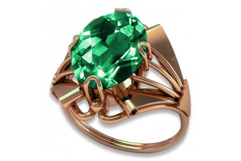 Російська радянська троянда, золото 585 проби, александрит, рубін, смарагд, сапфір, циркон, каблучка vrc014