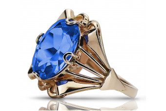 Timeless 14k Rose Gold Vintage Ring with Sapphire Gemstone vrc015