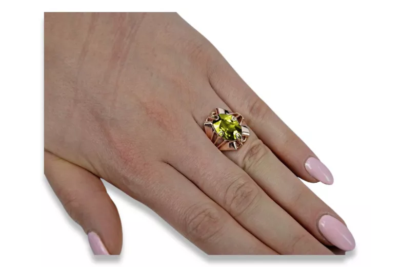 Russische sowjetische Rose 14 Karat 585 Gold Alexandrit Rubin Smaragd Saphir Zirkon Ring vrc014