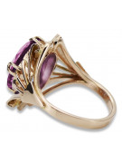 Russische sowjetische Rose 14 Karat 585 Gold Alexandrit Rubin Smaragd Saphir Zirkon Ring vrc084