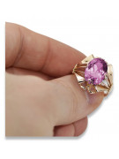 Russische sowjetische Rose 14 Karat 585 Gold Alexandrit Rubin Smaragd Saphir Zirkon Ring vrc084