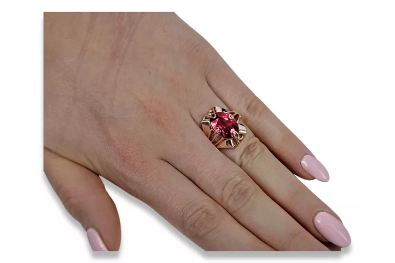 Russische sowjetische Rose 14 Karat 585 Gold Alexandrit Rubin Smaragd Saphir Zirkon Ring vrc084