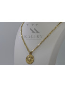 Greek style medallion Versace & Corda Figaro 14k gold chain cpn049y&cc082y