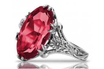 Inel rusesc din argint 925 cu Ruby vrc084s Vintage