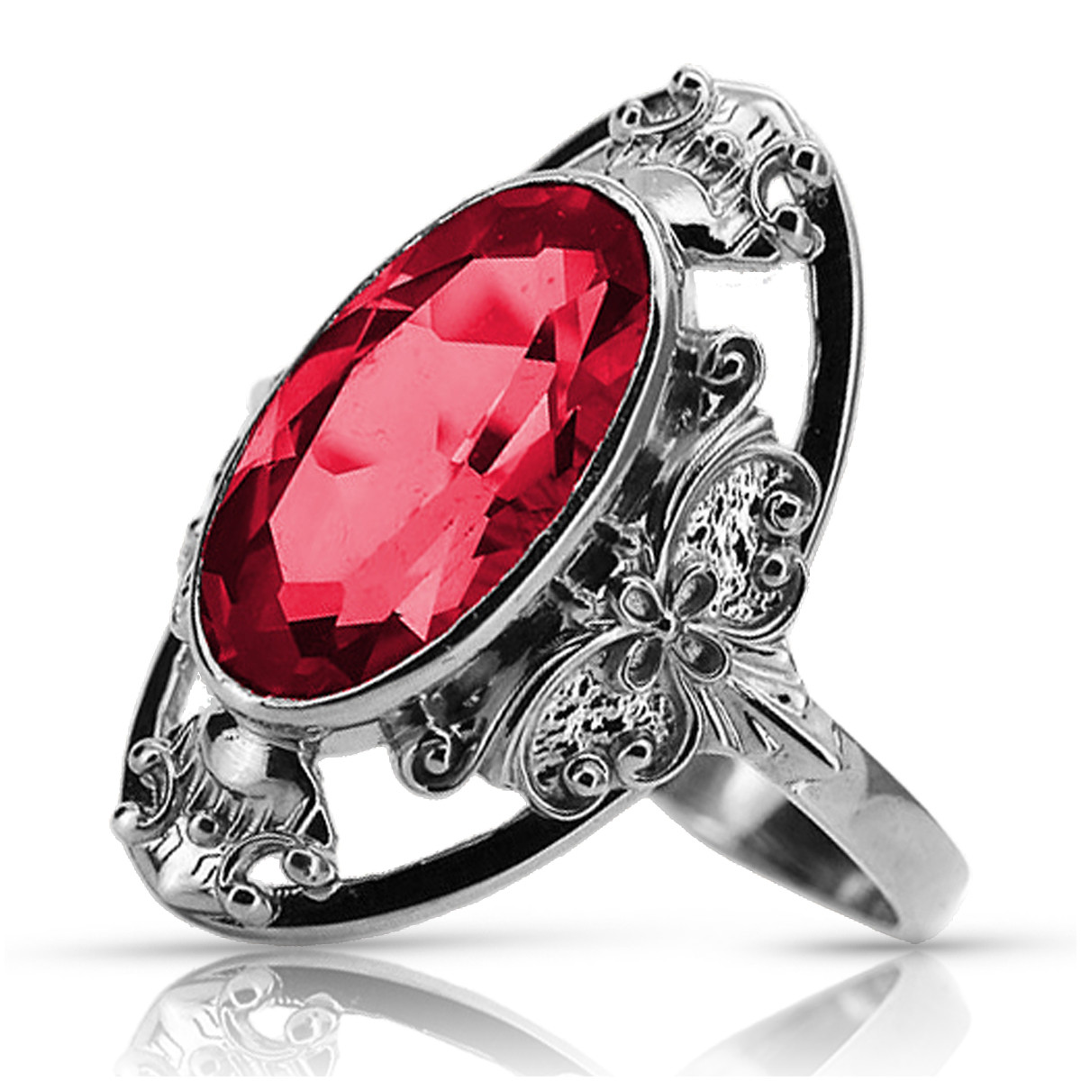 Russische sowjetische Rose 14 Karat 585 Gold Alexandrit Rubin Smaragd Saphir Zirkon Ring vrc014