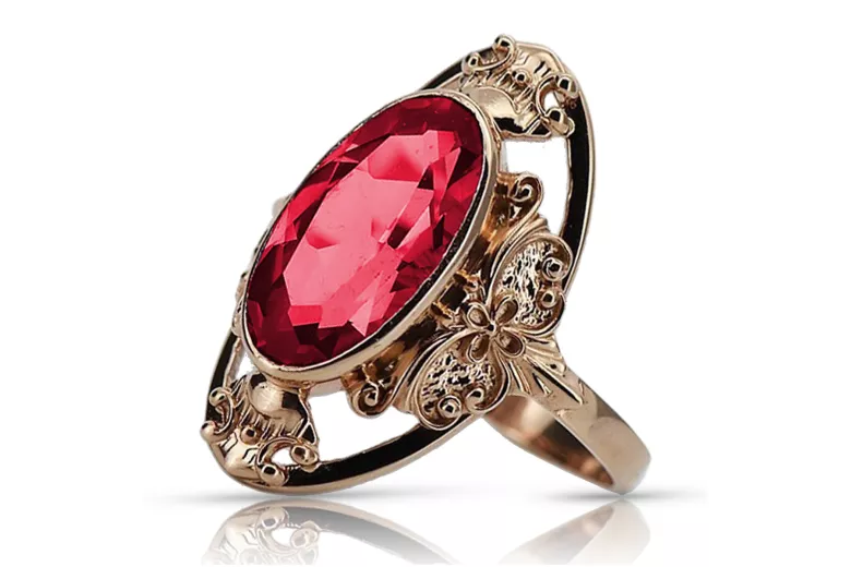 Rose soviétique russe 14k 585 or Alexandrite Ruby Emerald Sapphire Zircon ring vrc014