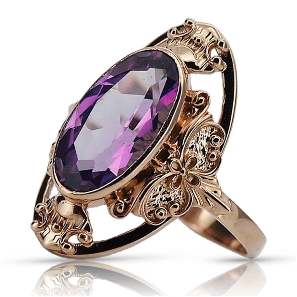 Rose soviétique russe 14k 585 or Alexandrite Ruby Emerald Sapphire Zircon ring vrc014