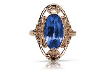 Руска съветска роза 14k 585 злато александрит рубин изумруд сапфир циркон пръстен vrc014