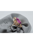 Russische sowjetische Rose 14 Karat 585 Gold Alexandrit Rubin Smaragd Saphir Zirkon Ring vrc014