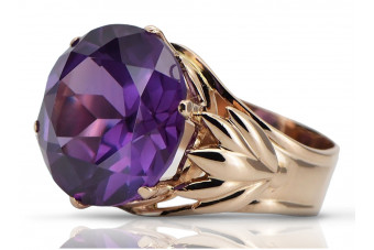 Russian Soviet rose 14k 585 gold Alexandrite Ruby Emerald Sapphire Zircon ring  vrc084