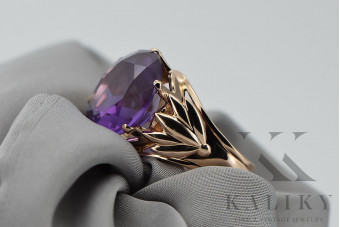 Rose soviétique russe 14k 585 or Alexandrite Ruby Emerald Sapphire Zircon ring vrc084