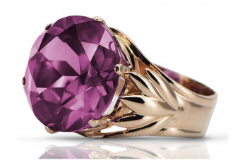 Ring in Rosé-Rotgold Silber vergoldet 925 mit Amethyst vrc029rp Vintage