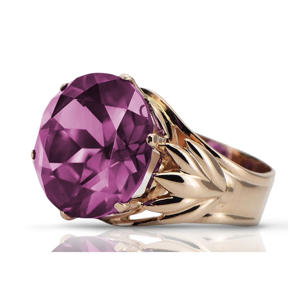 Rose soviétique russe 14k 585 or Alexandrite Ruby Emerald Sapphire Zircon ring vrc084