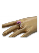 Russische sowjetische Rose 14 Karat 585 Gold Alexandrit Rubin Smaragd Saphir Zirkon Ring vrc084