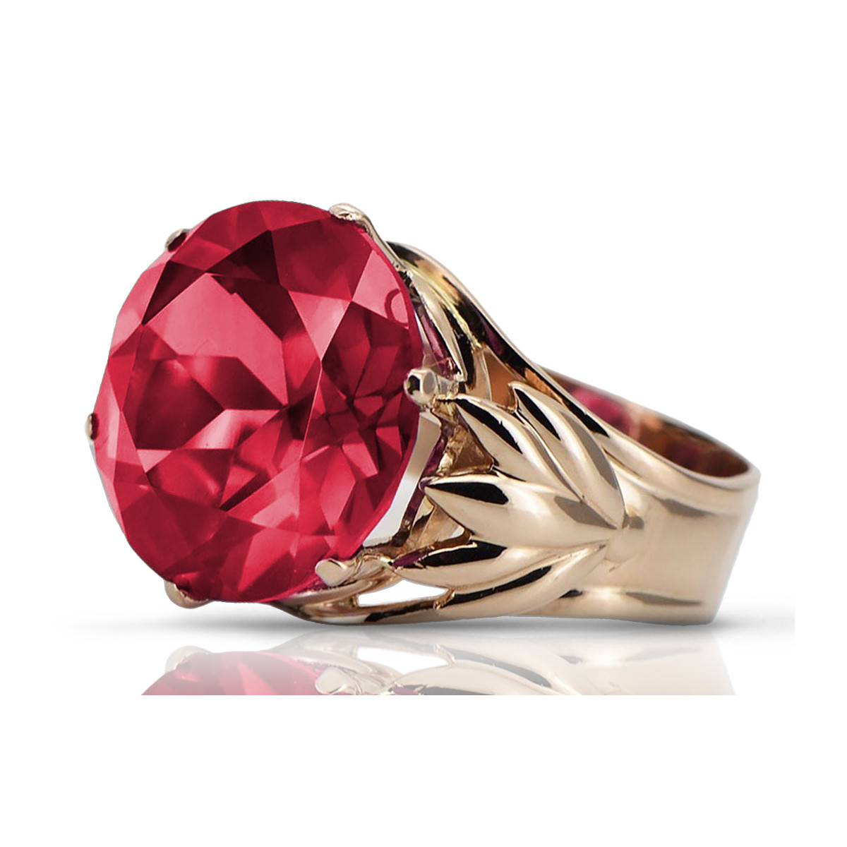 Russische sowjetische Rose 14 Karat 585 Gold Alexandrit Rubin Smaragd Saphir Zirkon Ring vrc084