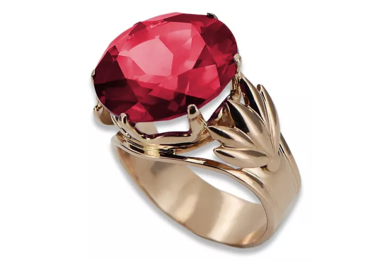 Rose soviétique russe 14k 585 or Alexandrite Ruby Emerald Sapphire Zircon ring vrc084