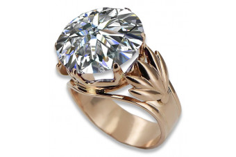 Russische sowjetische Rose 14 Karat 585 Gold Alexandrit Rubin Smaragd Saphir Zirkon Ring vrc084