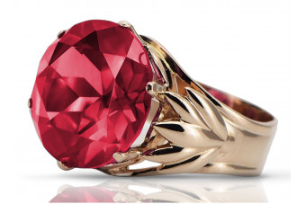 Classic Ruby Adorned Vintage Original 14K Rose Gold Ring vrc029