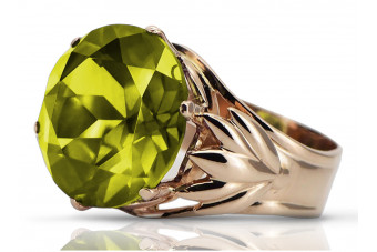 Exclusivitate: inel vintage autentic din aur roz de 14k cu Peridot, vrc032 Vintage