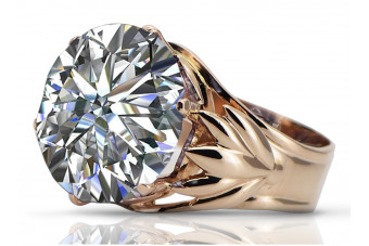 "Wytworny Vintage Pierścień z Cyrkoniami, Wykonany z Różowego Złota 14k vrc029" Vintage