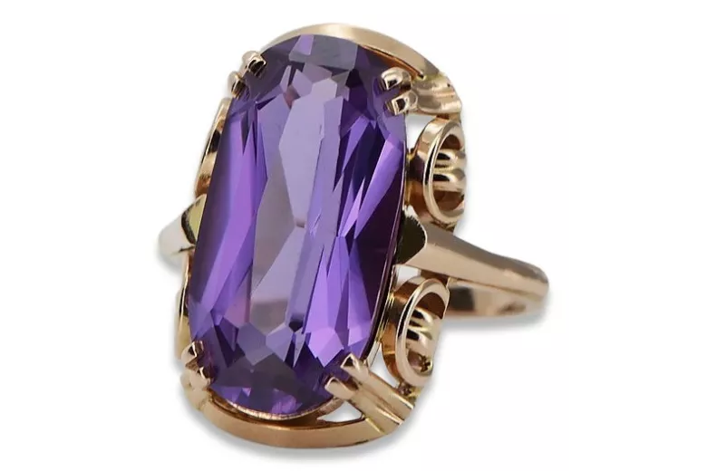 Rose soviétique russe 14k 585 or Alexandrite Ruby Emerald Sapphire Zircon ring vrc084