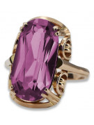 Rose soviétique russe 14k 585 or Alexandrite Ruby Emerald Sapphire Zircon ring vrc084