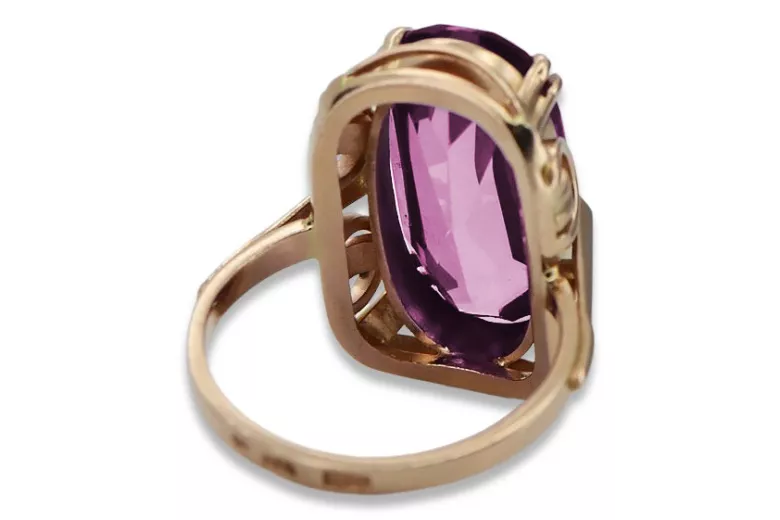 Rose soviétique russe 14k 585 or Alexandrite Ruby Emerald Sapphire Zircon ring vrc084