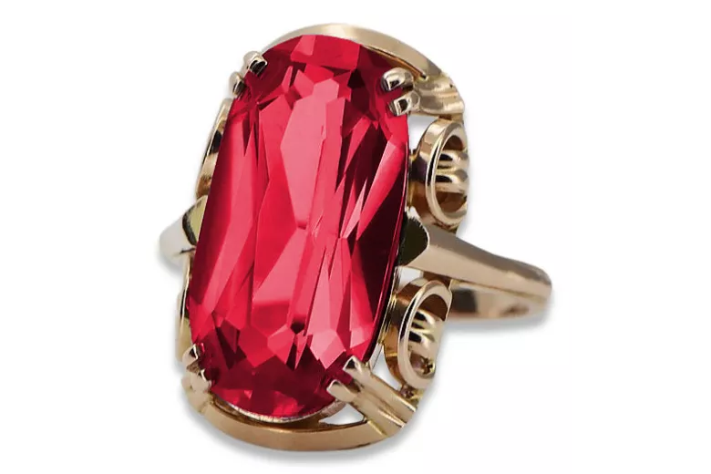 Rose soviétique russe 14k 585 or Alexandrite Ruby Emerald Sapphire Zircon ring vrc084