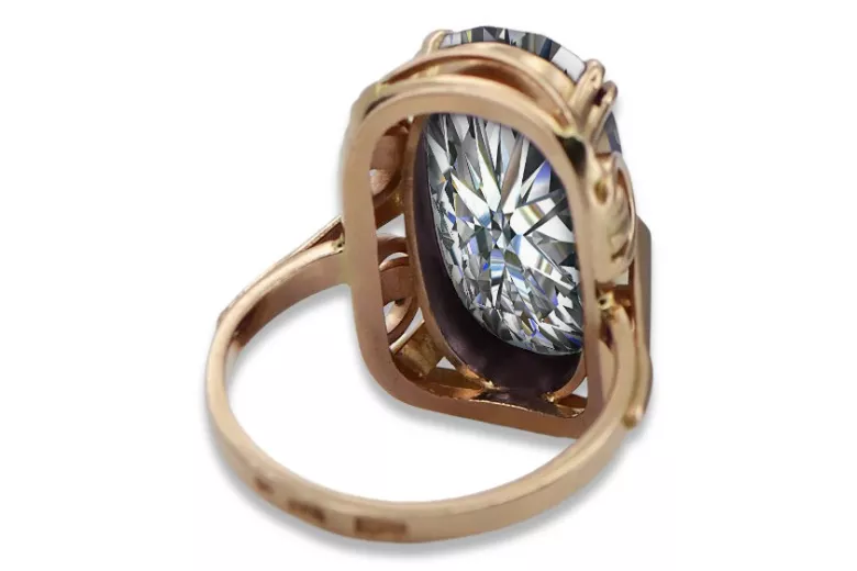 Russische sowjetische Rose 14 Karat 585 Gold Alexandrit Rubin Smaragd Saphir Zirkon Ring vrc084