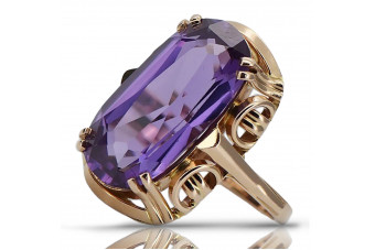 "Bague Vintage Raffinée en Or rose 14 carats enrichie d'Alexandrite" Vintage