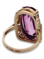 Russische sowjetische Rose 14 Karat 585 Gold Alexandrit Rubin Smaragd Saphir Zirkon Ring vrc014