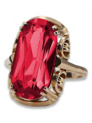 Russische sowjetische Rose 14 Karat 585 Gold Alexandrit Rubin Smaragd Saphir Zirkon Ring vrc014