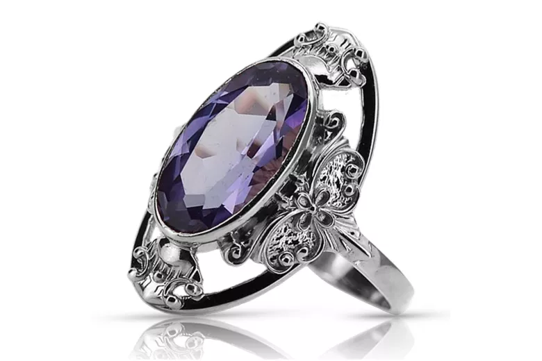 Rose soviétique russe 14k 585 or Alexandrite Ruby Emerald Sapphire Zircon ring vrc014