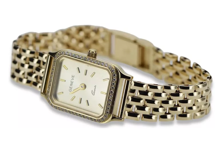 Gold men's watch Geneve ★ zlotychlopak.pl ★ Gold purity 585 333 Low Price!