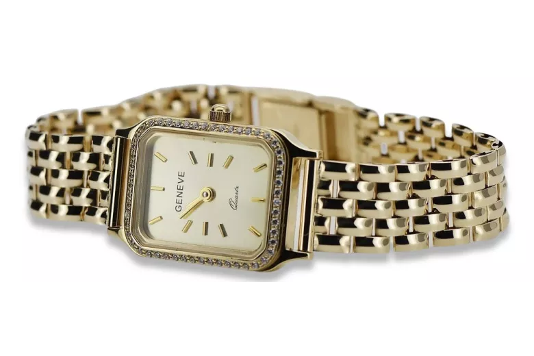 Gold men's watch Geneve ★ zlotychlopak.pl ★ Gold purity 585 333 Low Price!