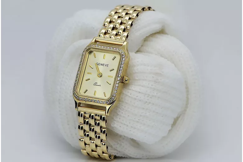 Gold men's watch Geneve ★ zlotychlopak.pl ★ Gold purity 585 333 Low Price!