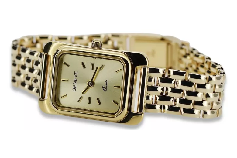 Gold men's watch Geneve ★ zlotychlopak.pl ★ Gold purity 585 333 Low Price!