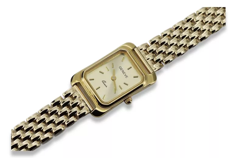 Goldene Herrenuhr Geneve ★ zlotychlopak.pl ★ Gold Reinheit 585 333 Niedriger Preis!