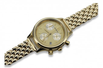 Gold men's watch Geneve ★ zlotychlopak.pl ★ Gold purity 585 333 Low Price!