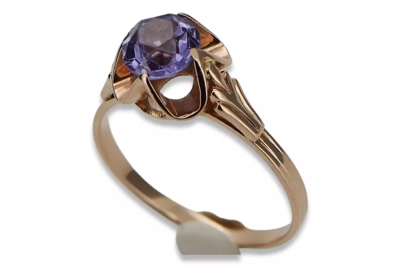 Rose soviétique russe 14k 585 or Alexandrite Ruby Emerald Sapphire Zircon ring vrc014