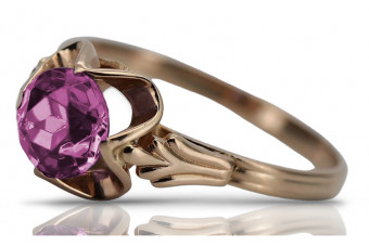 14K Rose Gold and Amethyst Vintage Heirloom Ring vrc023