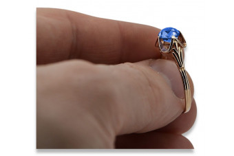 Російська радянська троянда, золото 585 проби, александрит, рубін, смарагд, сапфір, циркон, каблучка vrc014