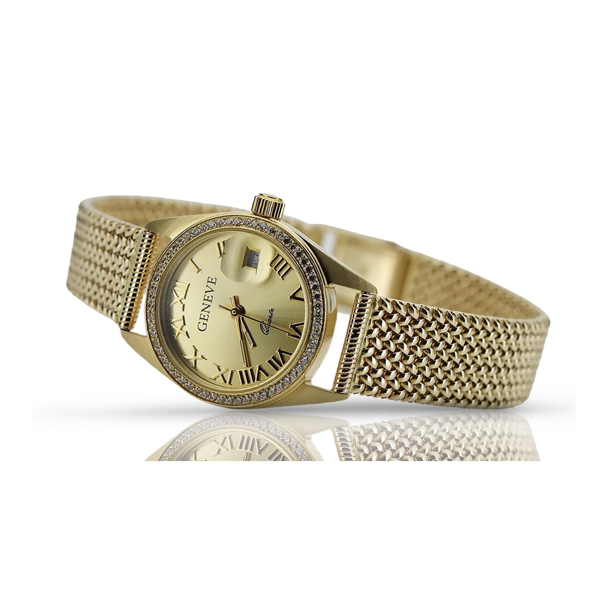 Reloj de oro para hombre Geneve ★ zlotychlopak.pl ★ Pureza de oro 585 333 Precio bajo!